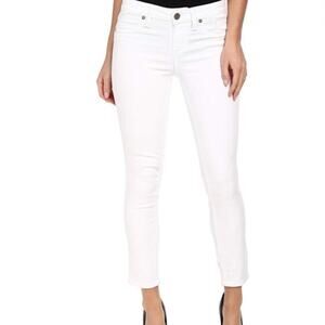 PAIGE Size 25 White Verdugo Crop Jeans With Frayed Hem